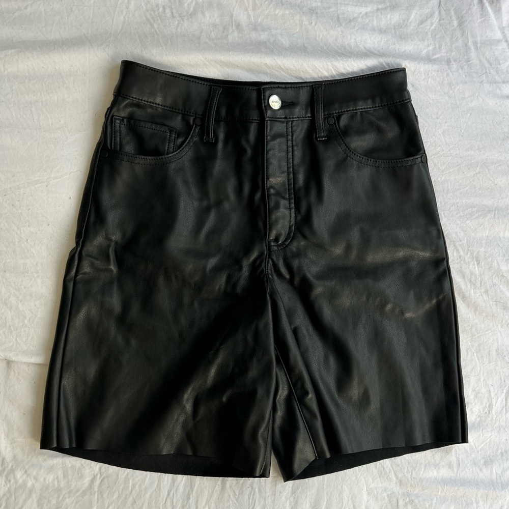 Express Black Leather Shorts